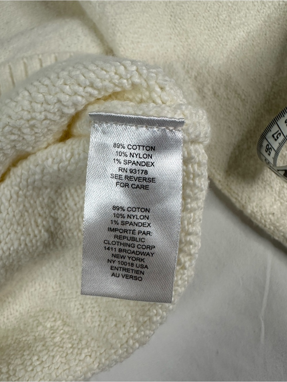 INDUSTRY Cream Knit Collared V-Neck Pullover Sweater Size Large - Picture 9 of 11